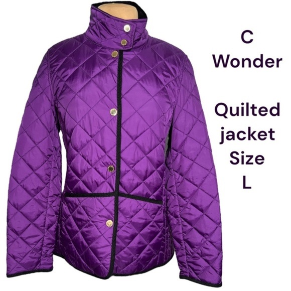 C. Wonder Jackets & Blazers - C. Wonder purple Quilted Barn Jacket with Printed Lining size L
